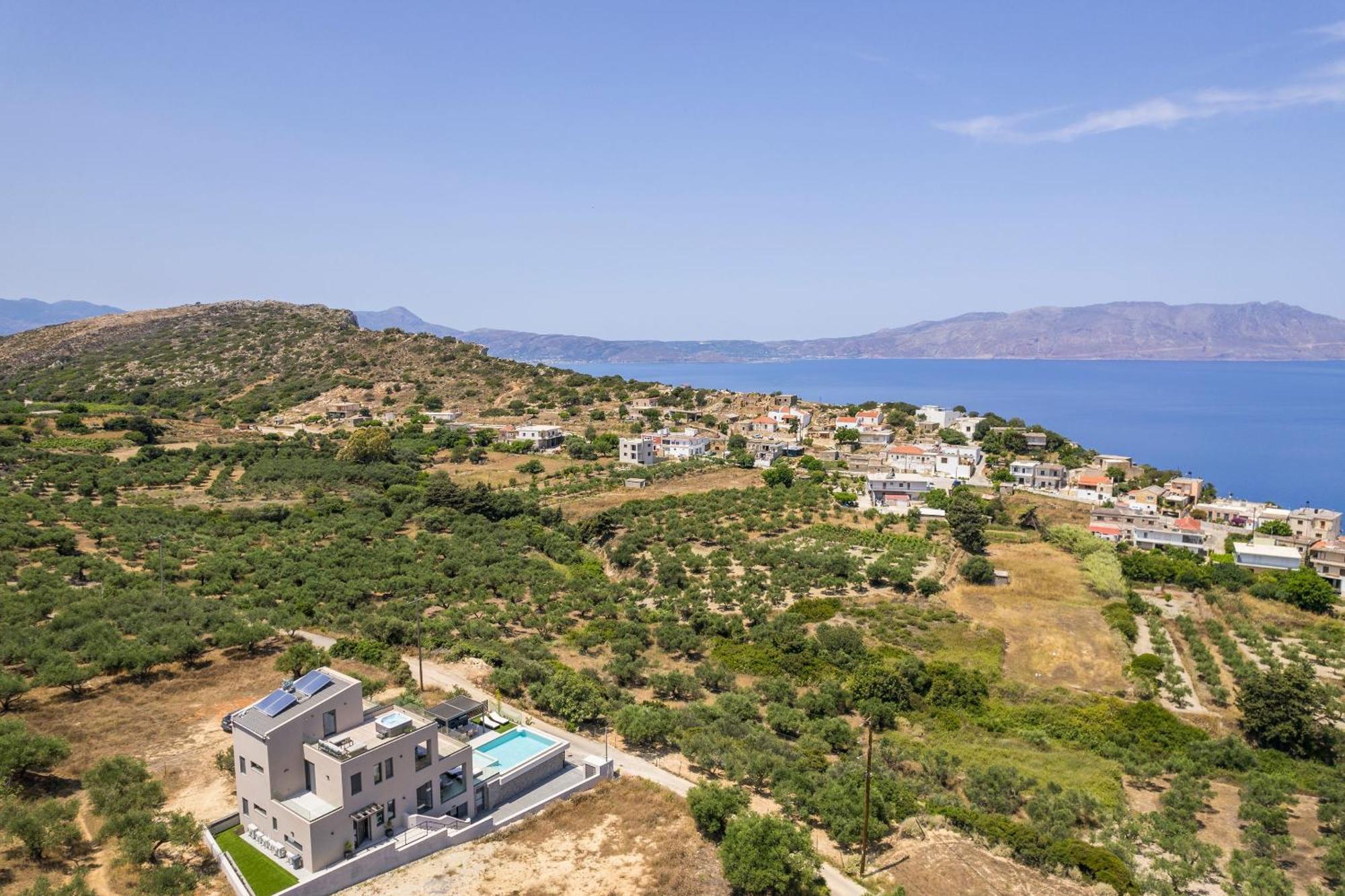 Villa Ekphrasis With Sea View And Jacuzzi Ravdhoúkha Eksteriør billede