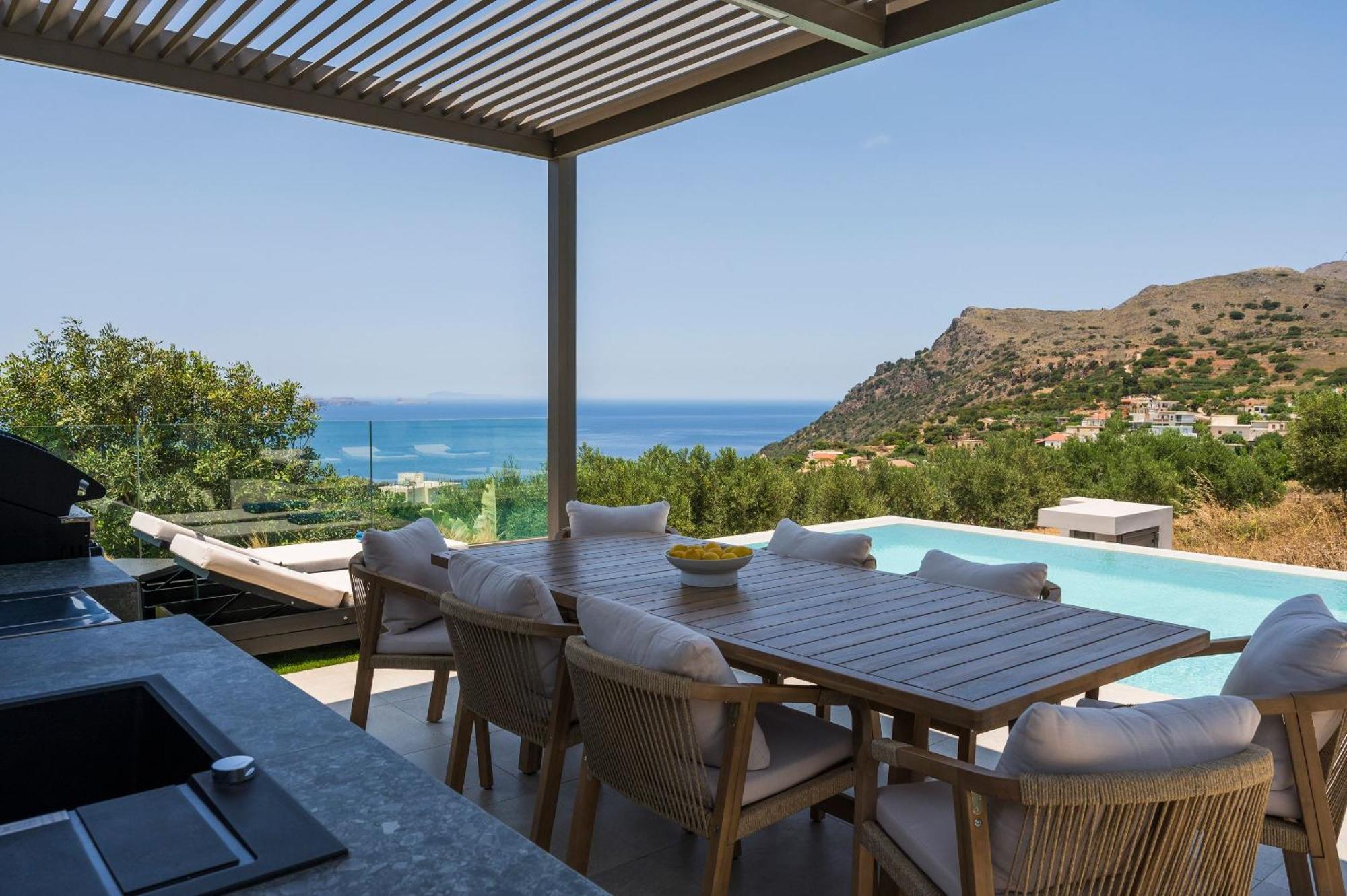 Villa Ekphrasis With Sea View And Jacuzzi Ravdhoúkha Eksteriør billede